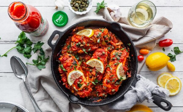 Filetti di platessa con capperi e acciughe