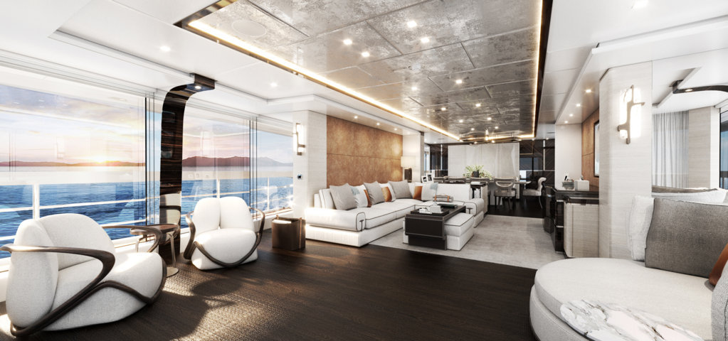 Project Orion di Heesen Yachts progetto Cristian Gatto salone principale