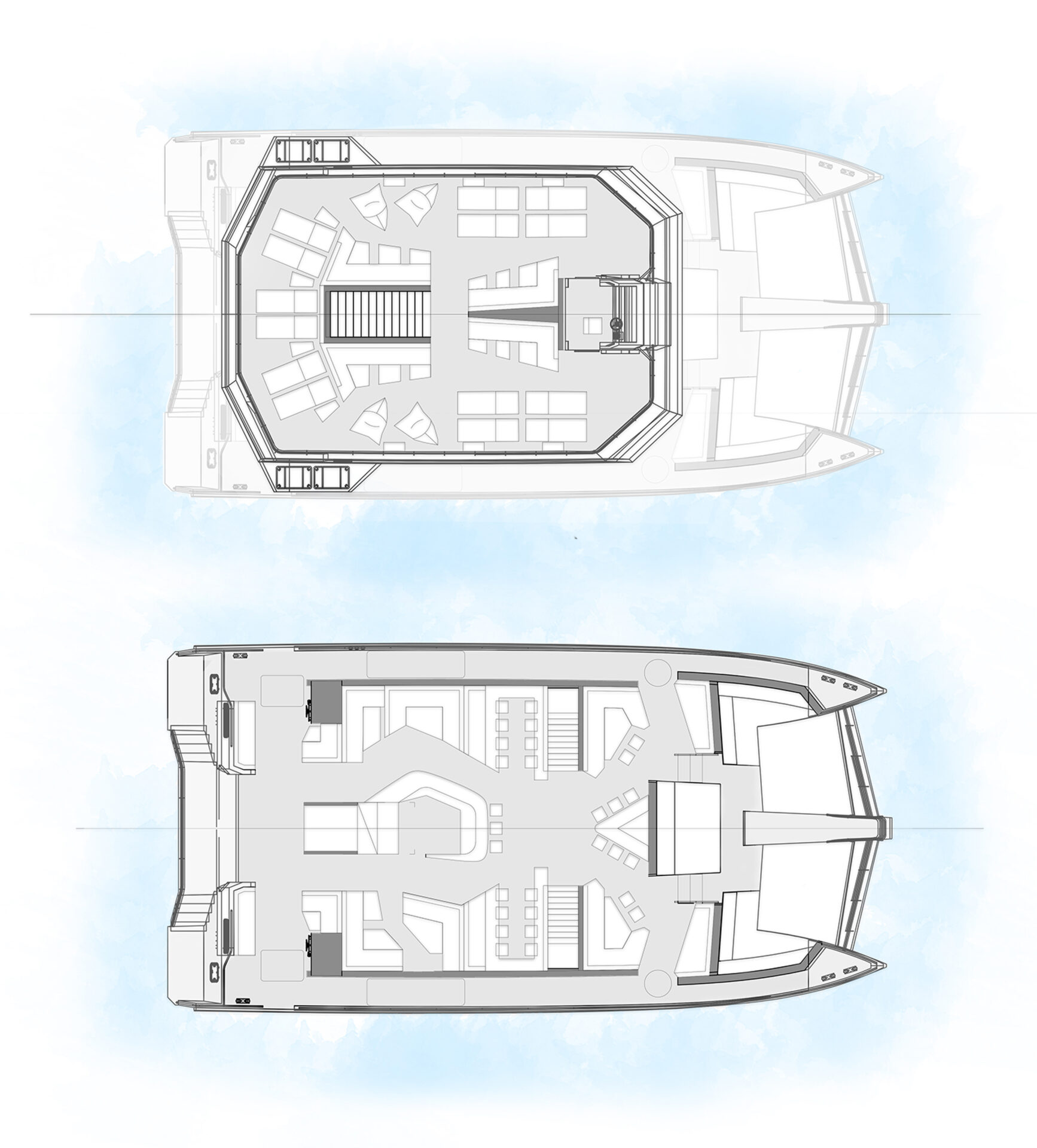 Open Catamaran Colnago Marine layout