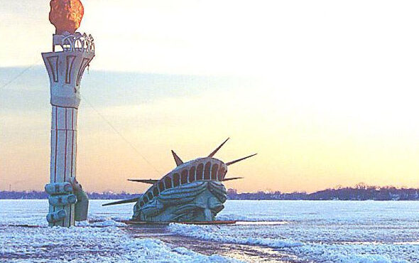 La statua della libertà affoga